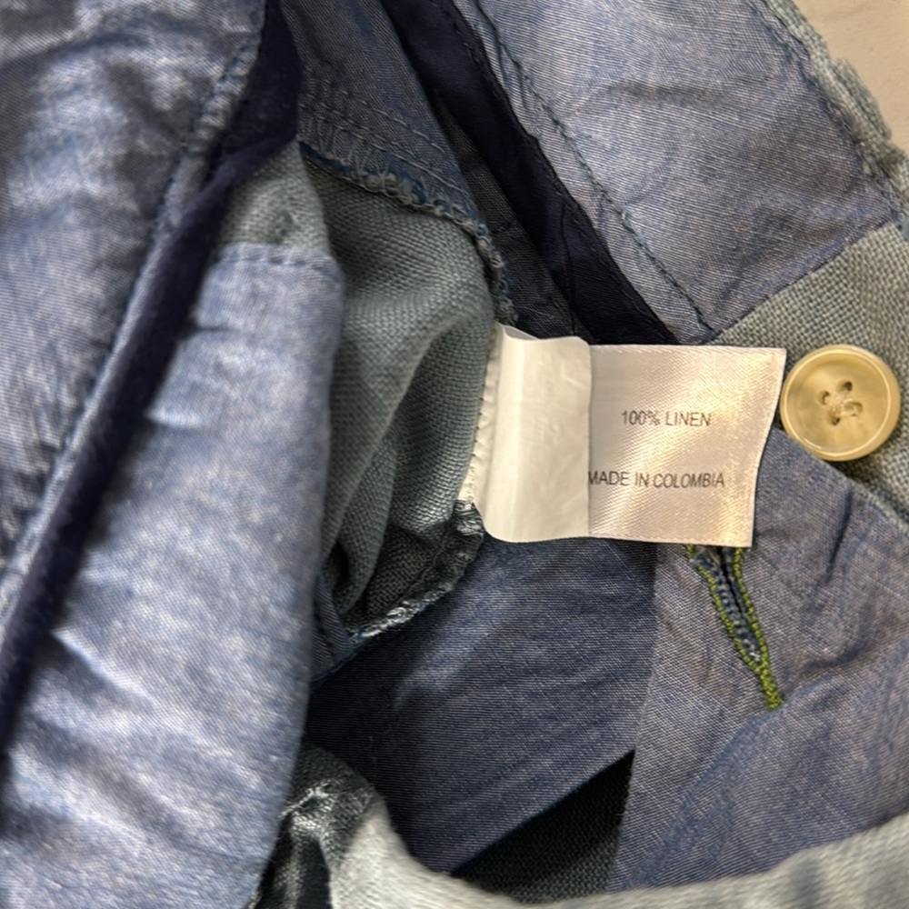 Orvis 100% Linen Flat Front Sage Green Shorts Size 34 - Picture 8 of 8